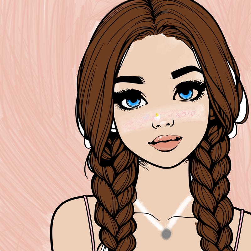 realistic girl with braids