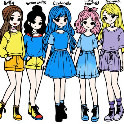 a group of five girls