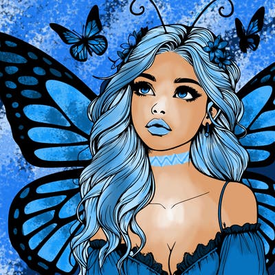 butterfly fairy realistic girl