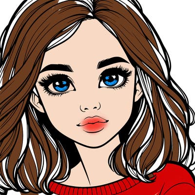 realistic girl whith cute eyes