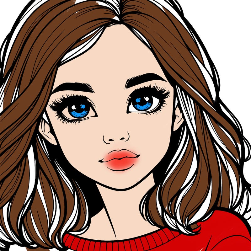 realistic girl whith cute eyes