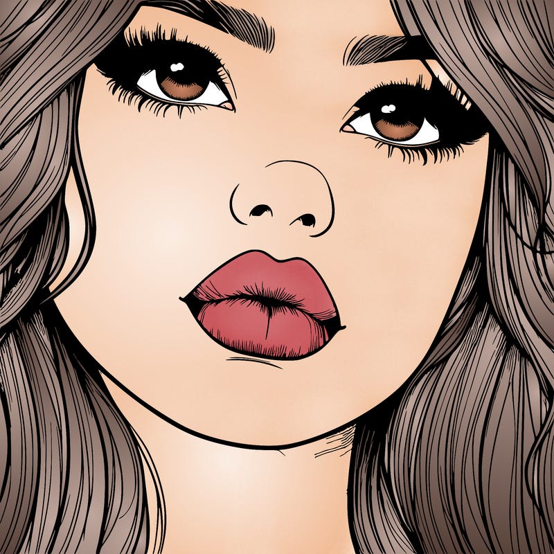 really realistic girl with lips