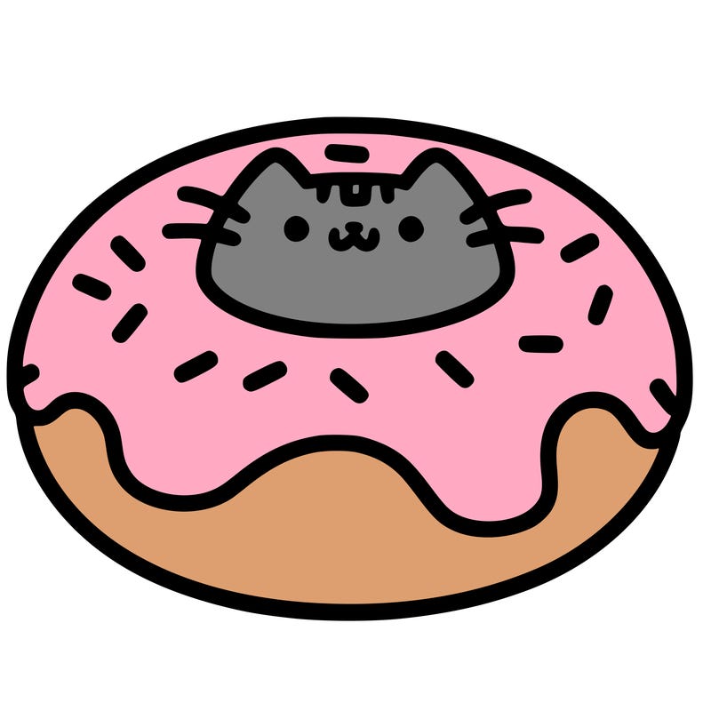 pusheen as a donut