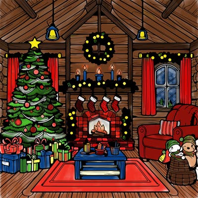 christmas house interior