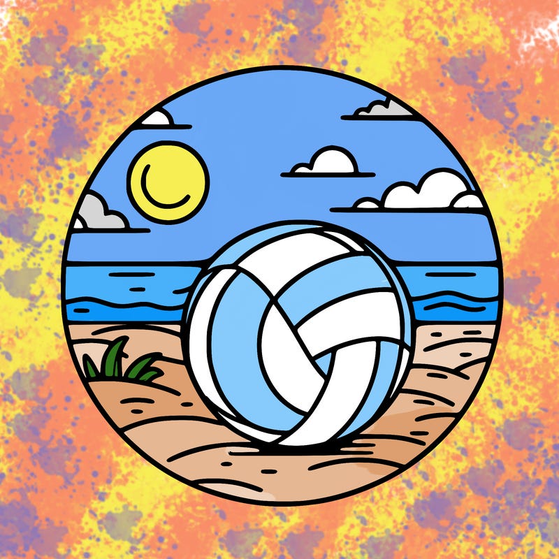 volleyball on a beach