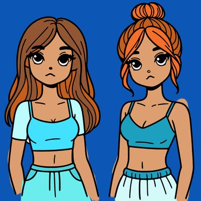 two girls with a crop top