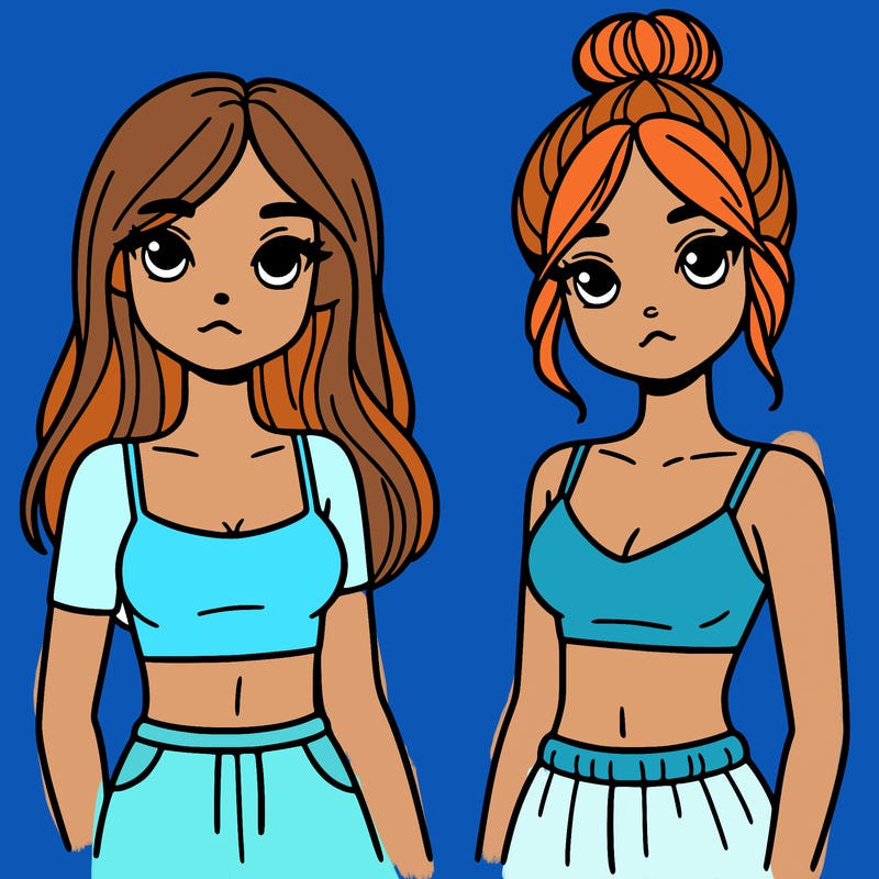 two girls with a crop top