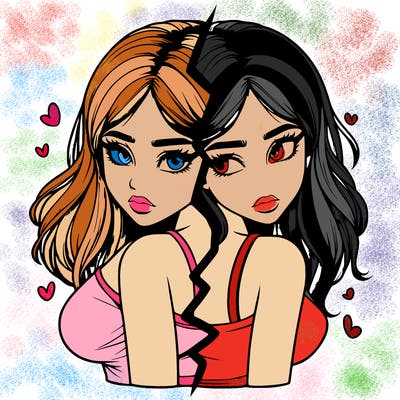 realistic girl split