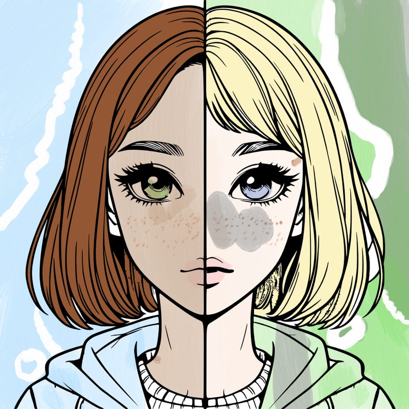 split realistic girl