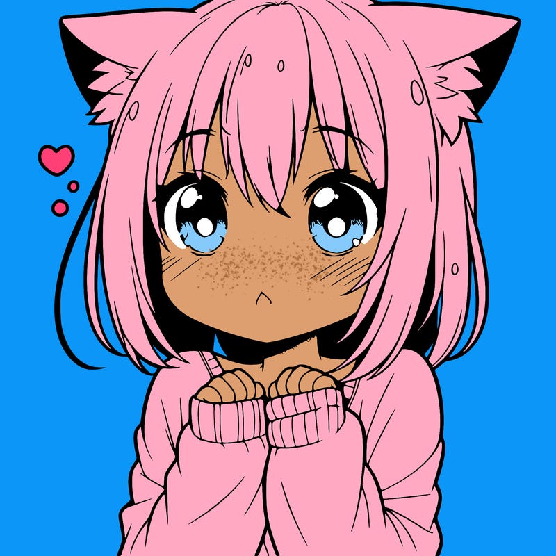 shy anime catgirl