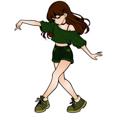 realistic girl danceing