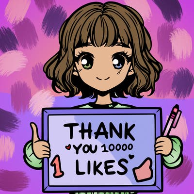 a girl with a sign writing thank you for the 1000 likes