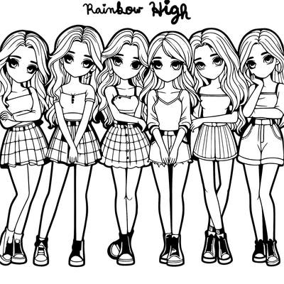 a group of girls realistic