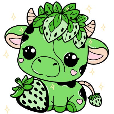 cute strawberry cow