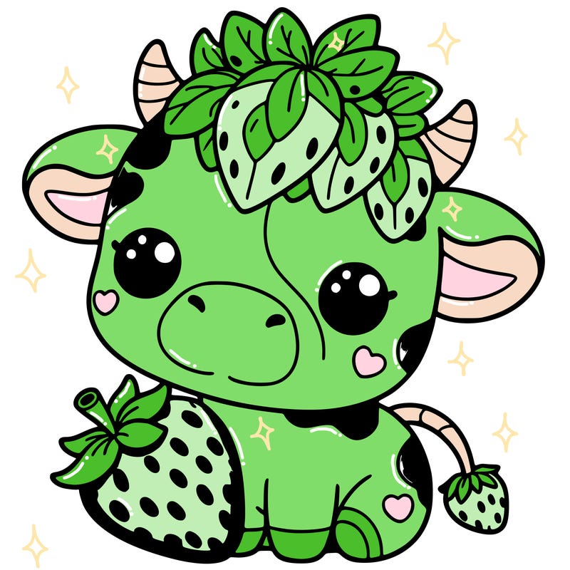 cute strawberry cow