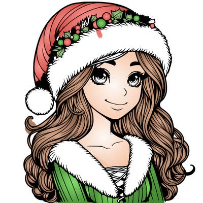 realistic christmas  girl