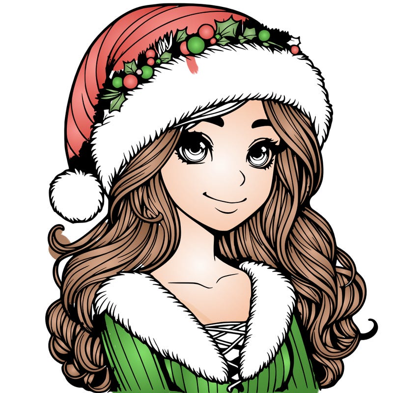 realistic christmas  girl
