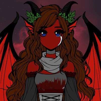 realistic girl with dragon wings horns and a tail