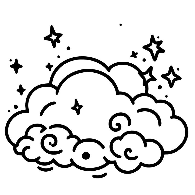 pink starry cloud sky