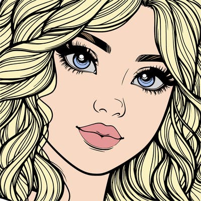 beautiful realistic girl close up to the camera with wavy hair,