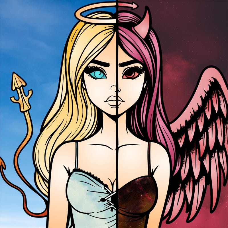 devil vs angel realistic girl