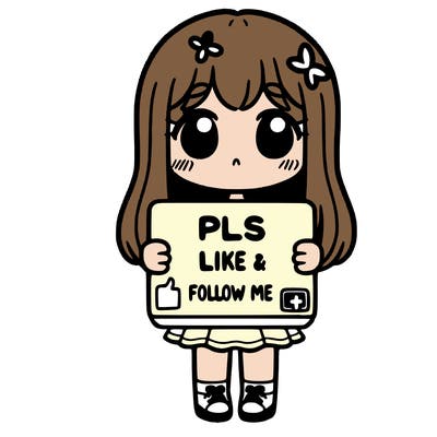 girl holding a sign that says pls like and follow me