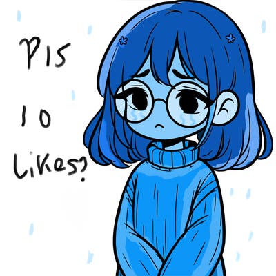 sad girl with glasses in a sweater