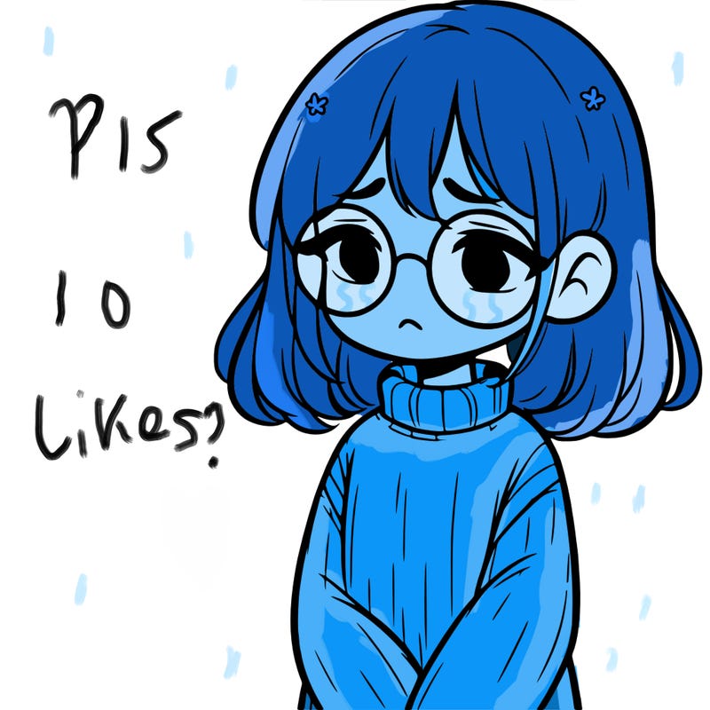 sad girl with glasses in a sweater