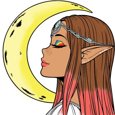 a realistic moon elf