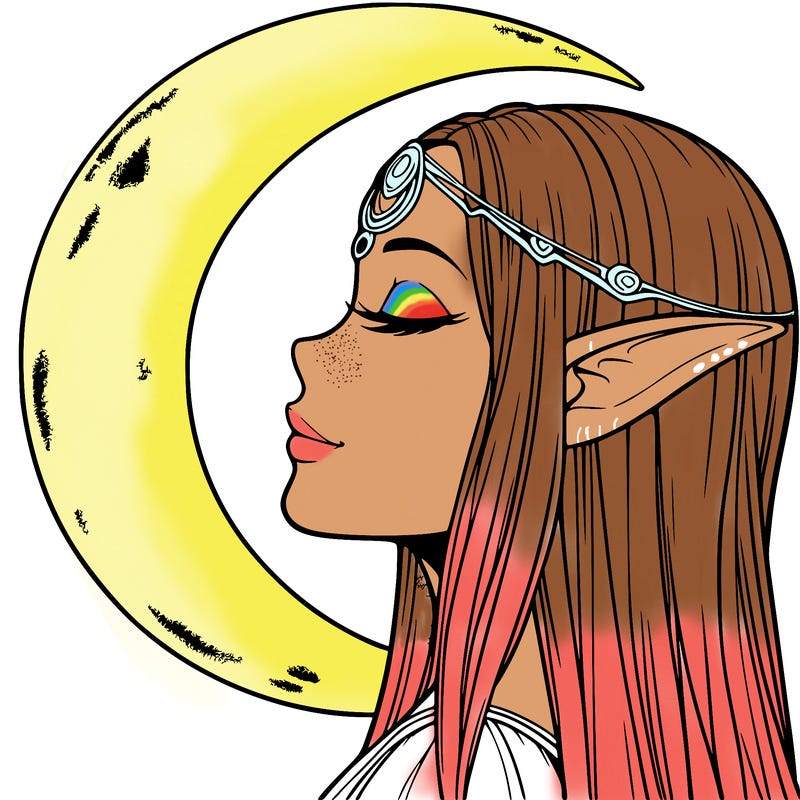 a realistic moon elf