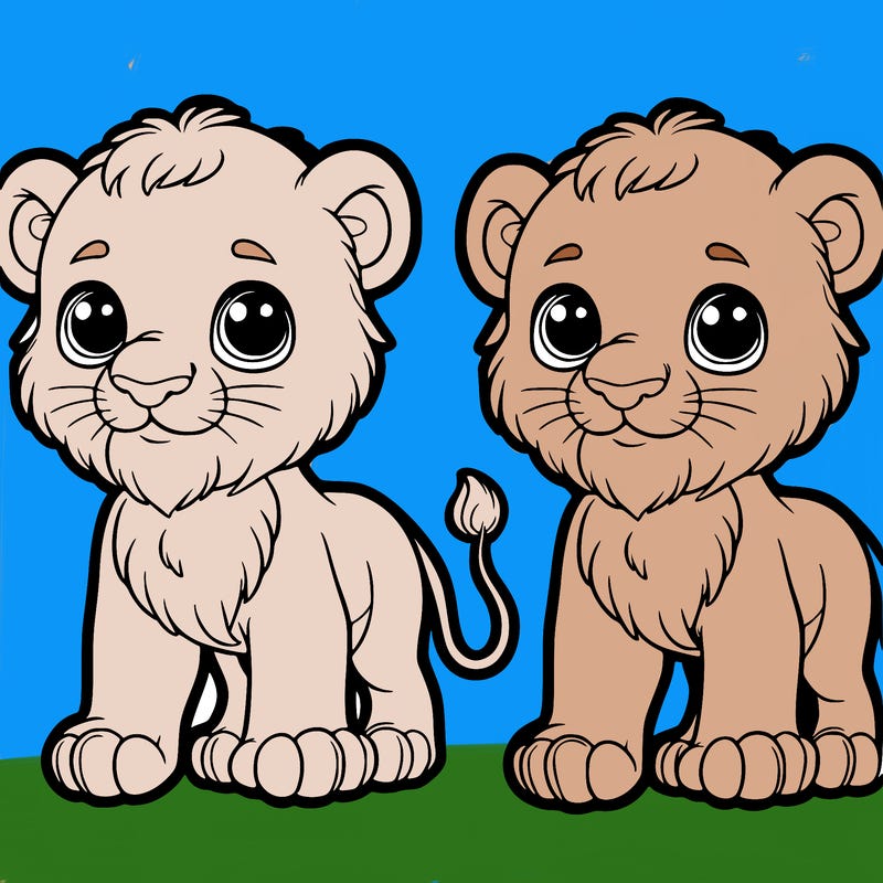 two lion cubs