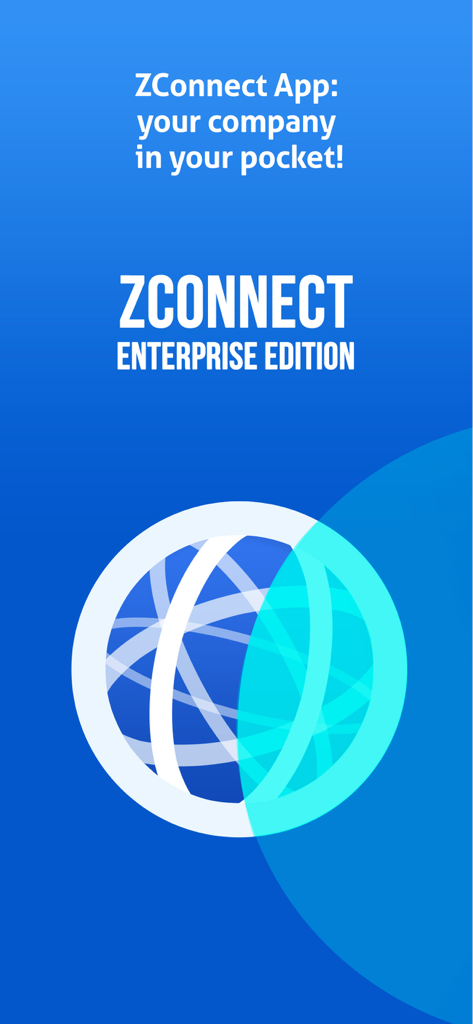 ZConnect Enterprise Edition mobile app splash screen with logo and slogan