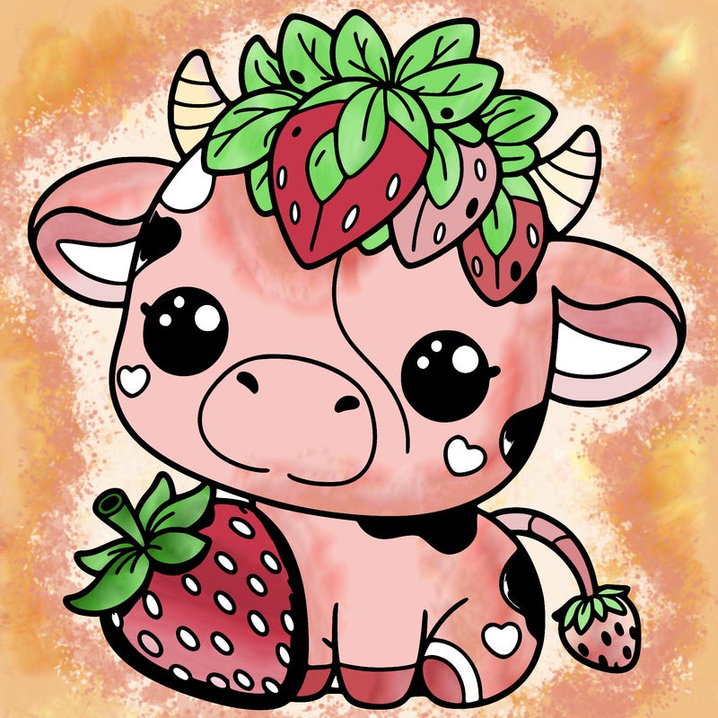 cute strawberry cow