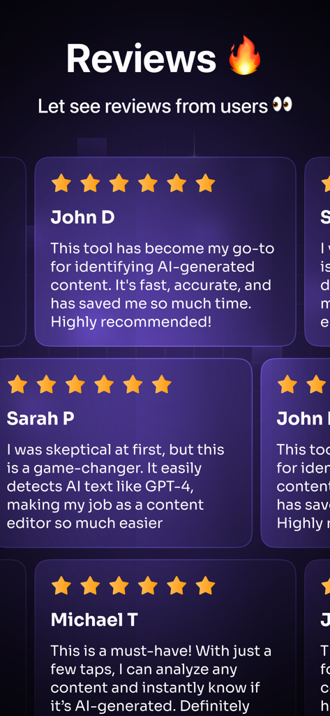 Reseñas y calificaciones de usuarios para la aplicación analizadora de texto IA DetectorKit