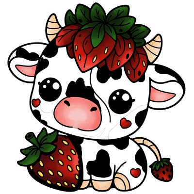 cute strawberry cow