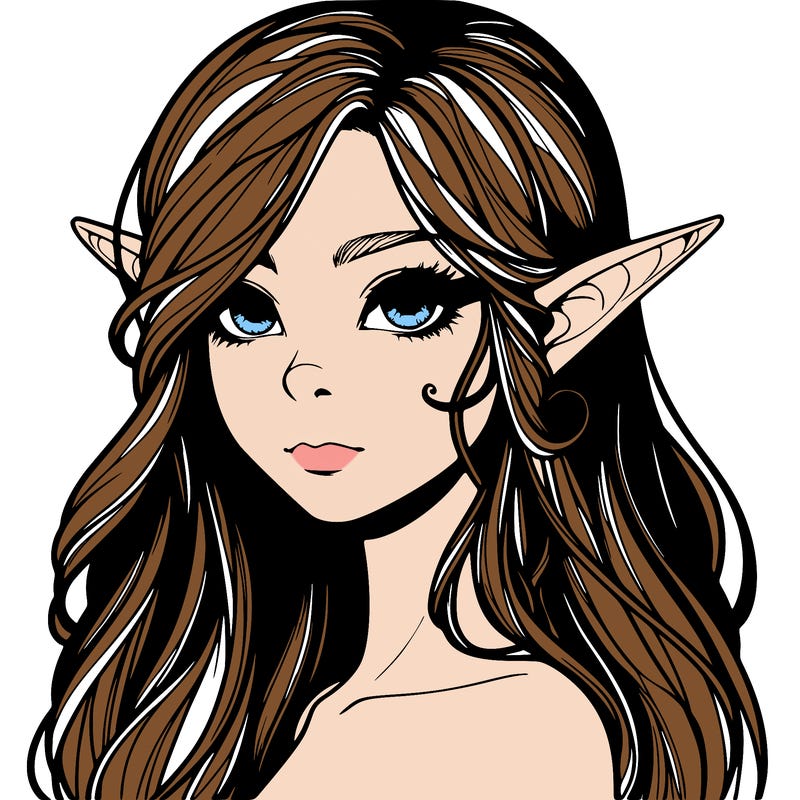 elf girl realistic dark fantasy