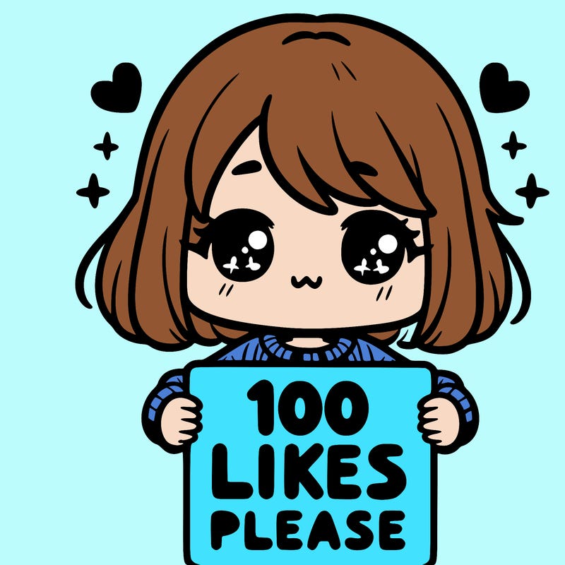 cute girl holding a sign saying 100 likes please