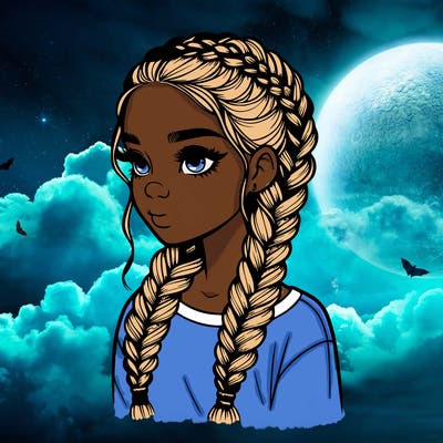 realistic girl with braids