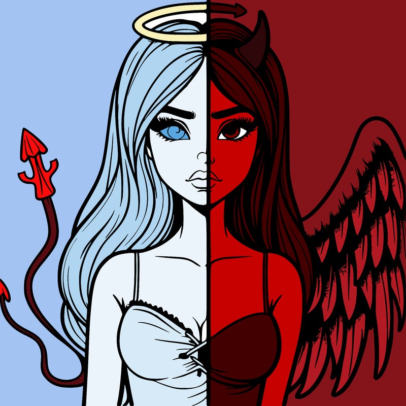 devil vs angel realistic girl