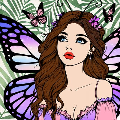 butterfly fairy realistic girl