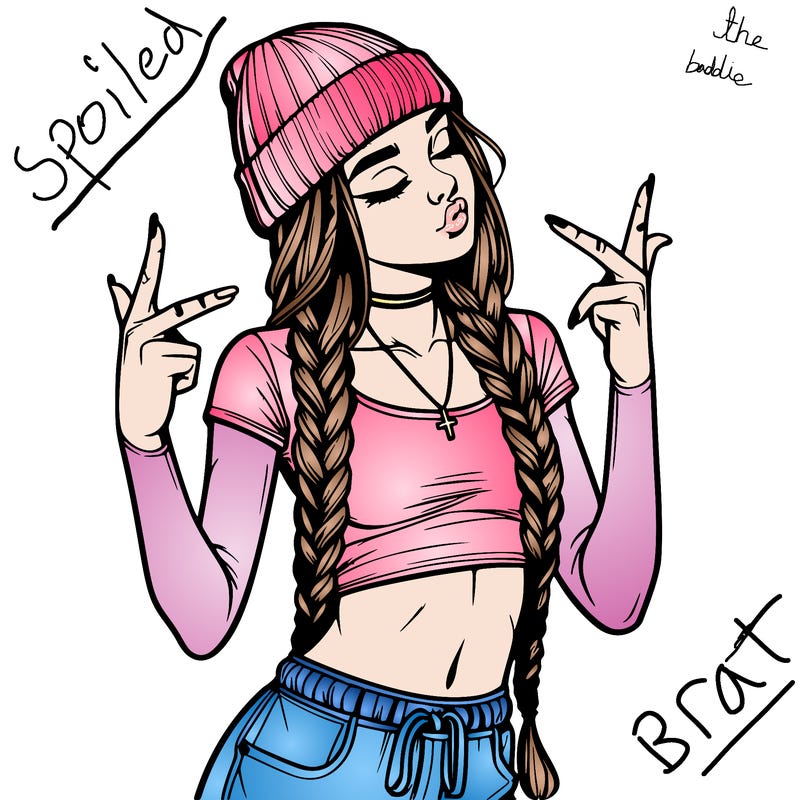 realistic teenage girl with braids and a beanie and crop top doing 🫶🏼