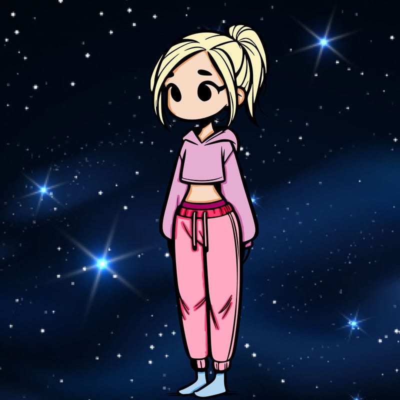 skinny girl in sweatpants