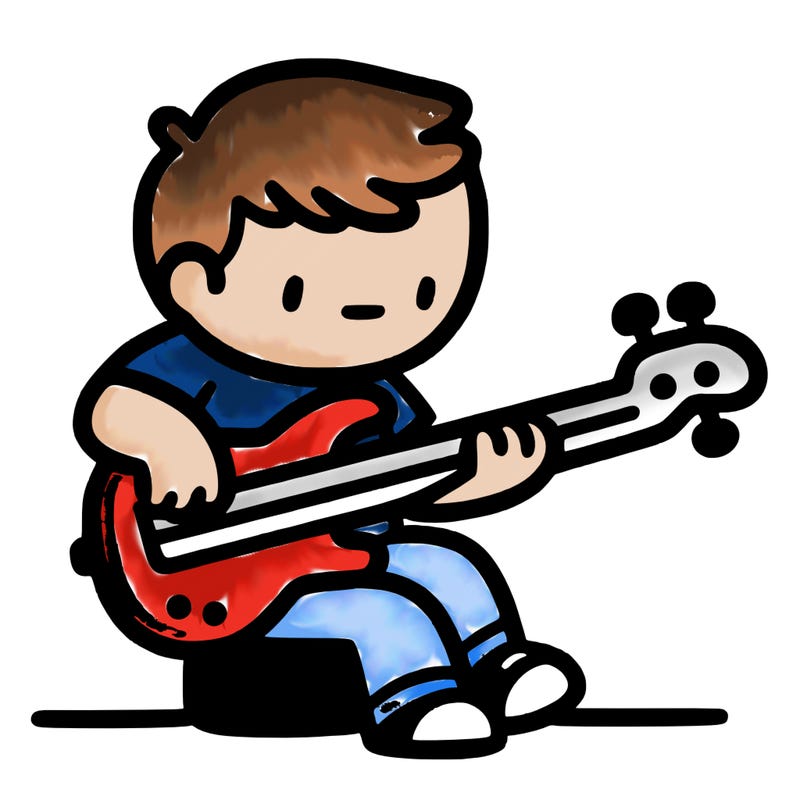 person playing a bass