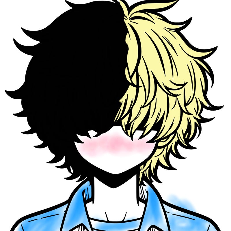 manga boy fluffy hair covering his eyes