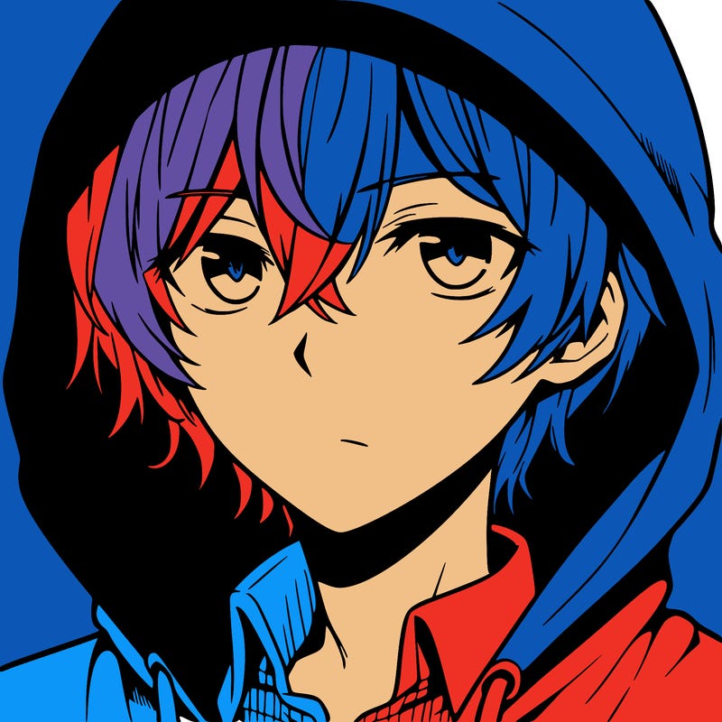 anime guy in hoodie