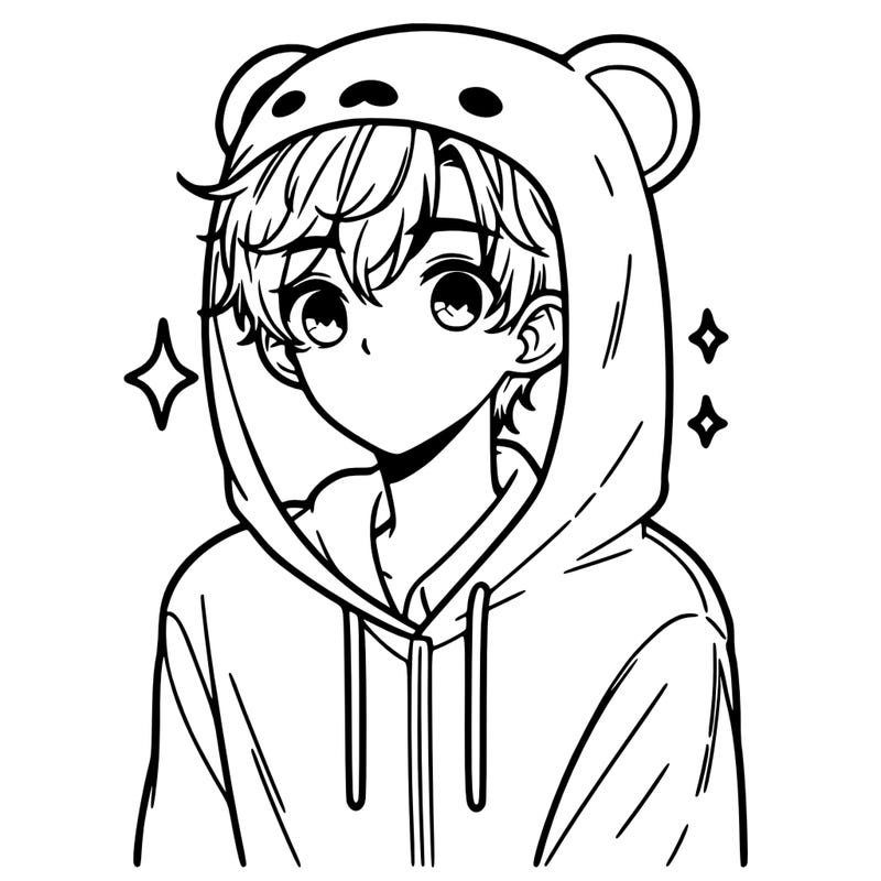 a 17 year old boy in a cute animal hoodie
