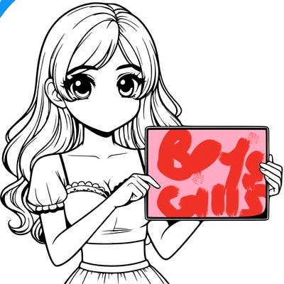 realistic pretty girl holding blank sign