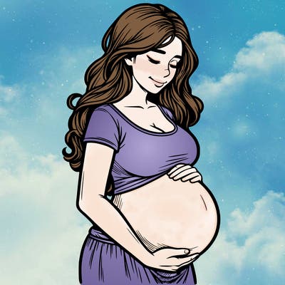 woman heavily pregnant realistic