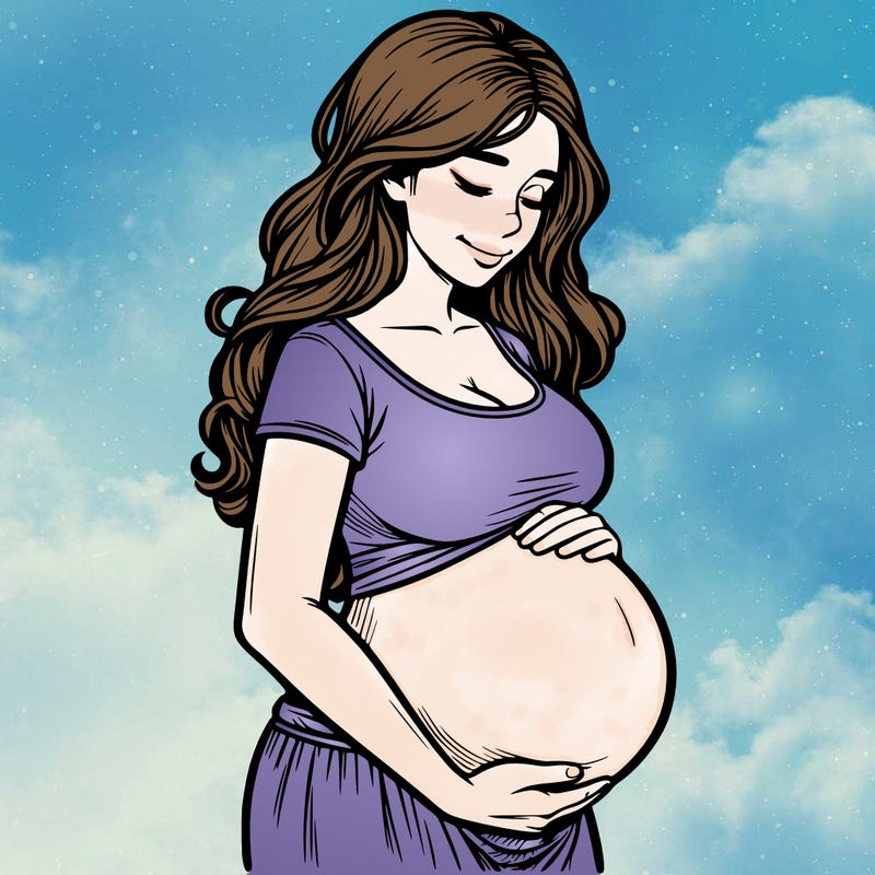 woman heavily pregnant realistic