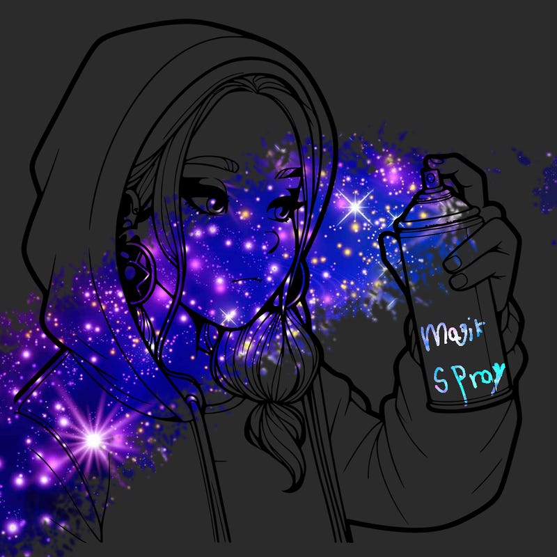 a realistic girl, spray painting